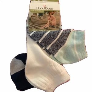 CUDDL DUDS Ladies low cut 3 pack plushfill socks- variety-New-In-Package 4-10
